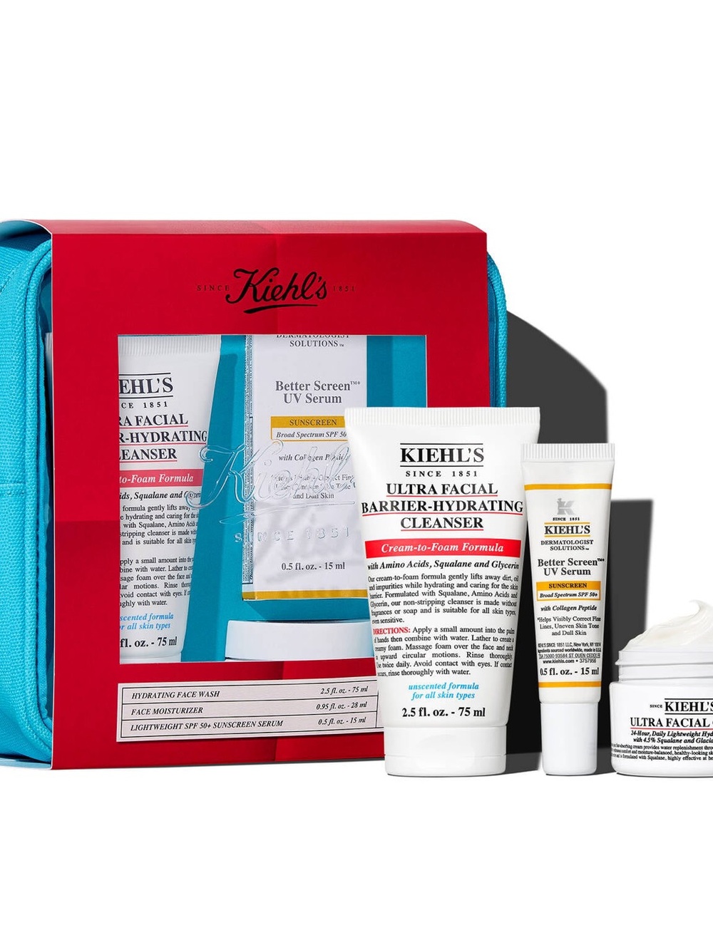 Kiehl's Red Destination Radiant Skin Gift Set with Turquoise Case